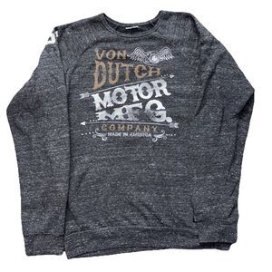 Von Dutch Sweater Men’s Pull Over Grey  2X Small Fit